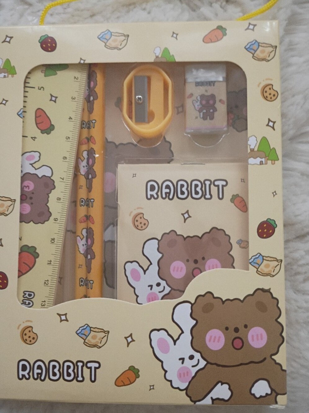 Rabbit Cute Stationery Set - Yellow